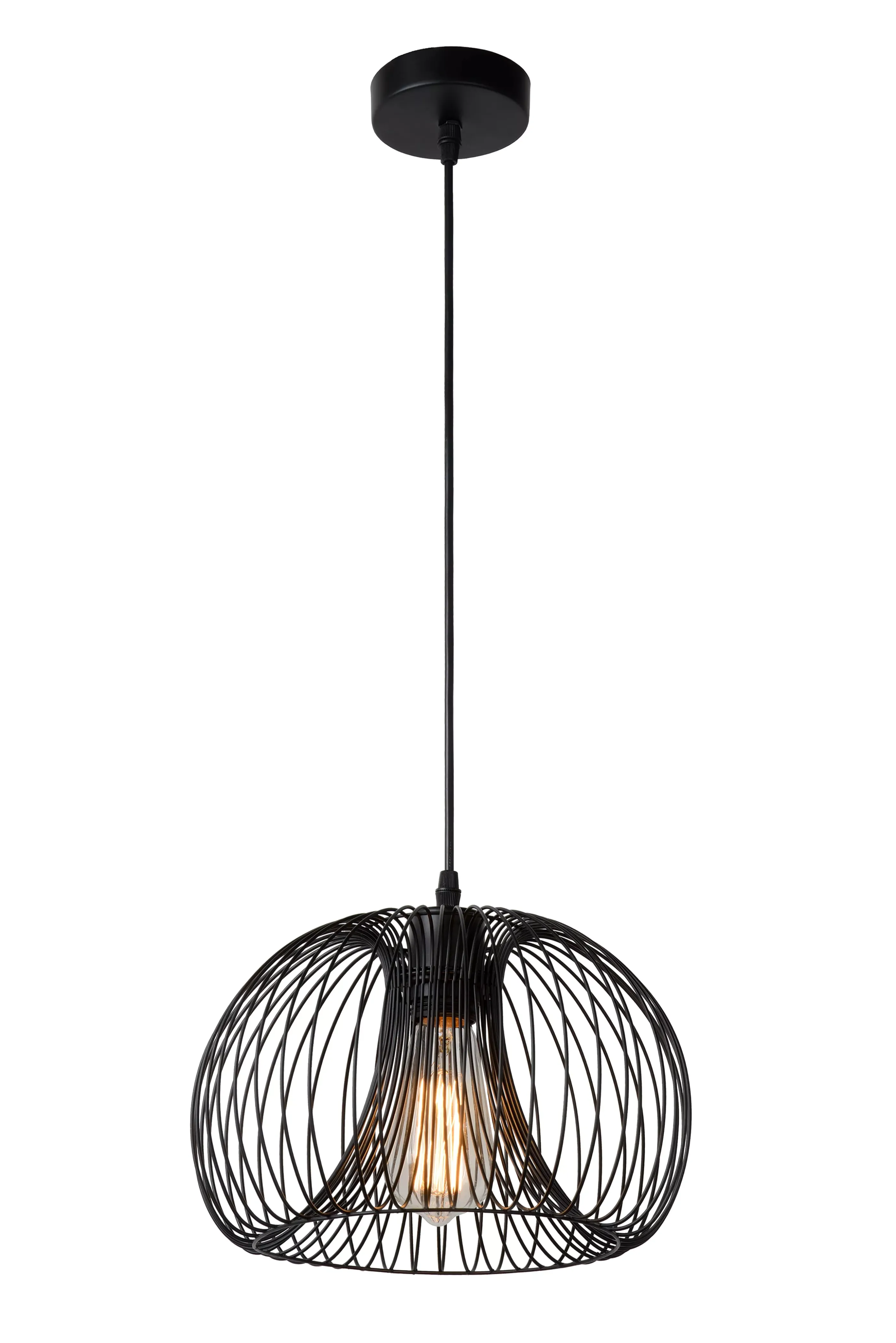 New VINTI - Hanglamp - Ø 30 cm - 1xE27 - Zwart Hanglampen