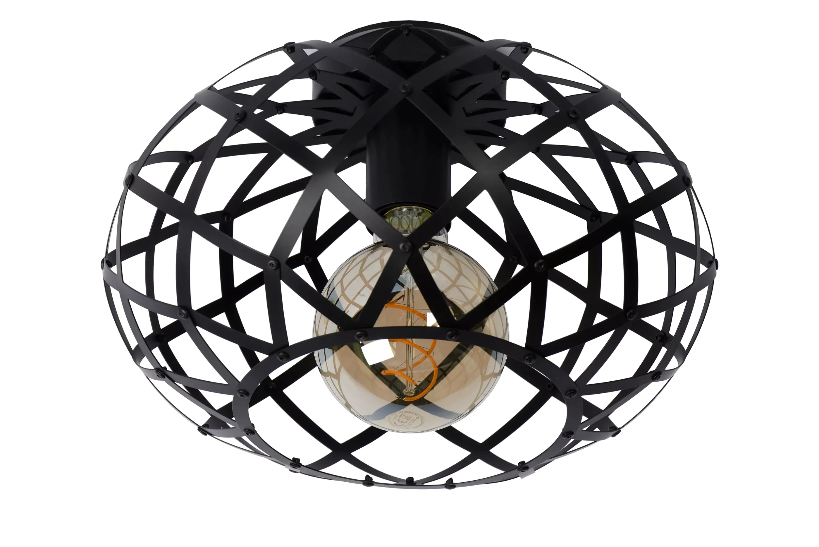 Outlet WOLFRAM - Plafonnière - Ø 30 cm - 1xE27 - Zwart Plafondlampen