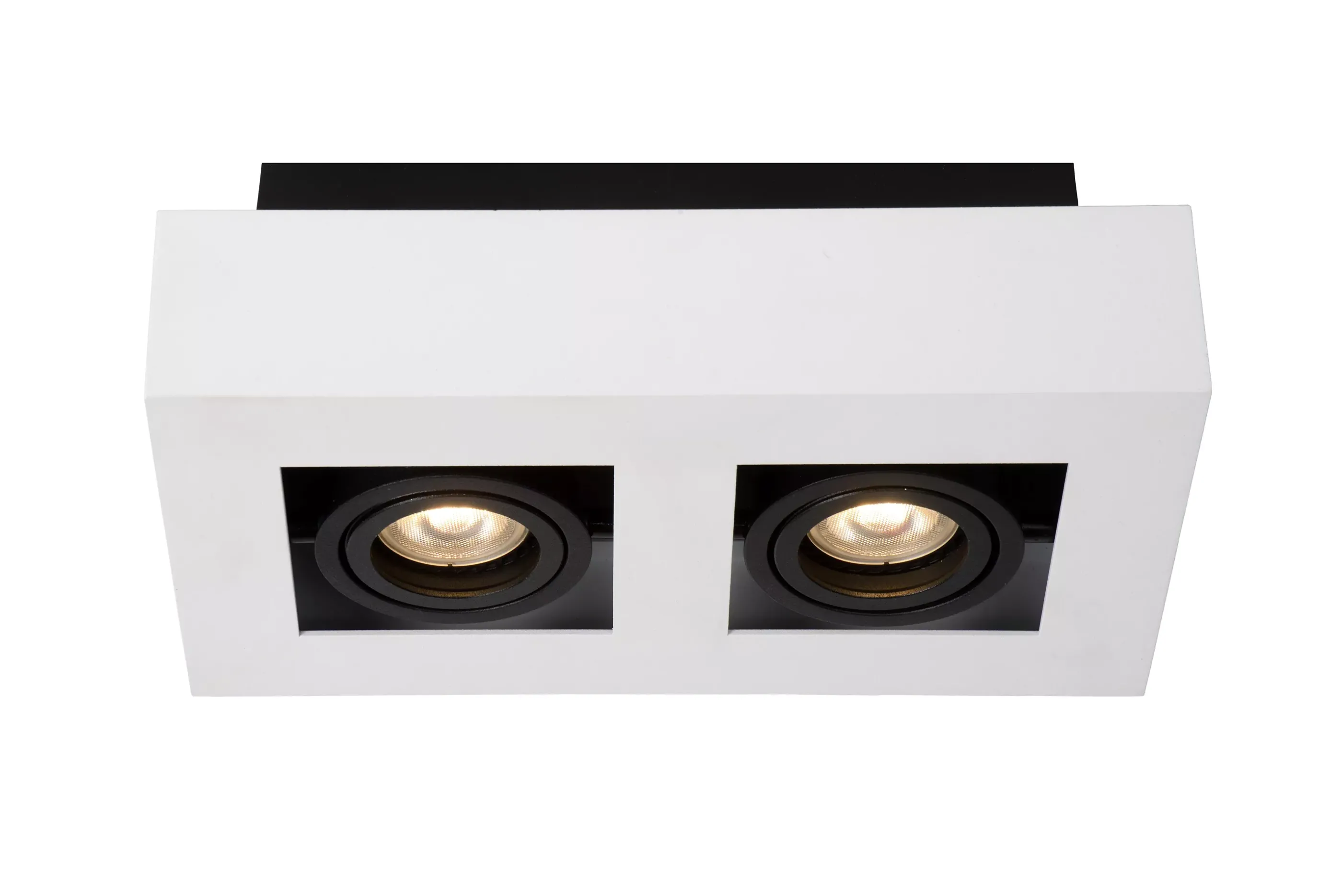 Online XIRAX - Plafondspot - LED Dim to warm - GU10 - 2x5W 2200K/3000K - Wit Plafondlampen