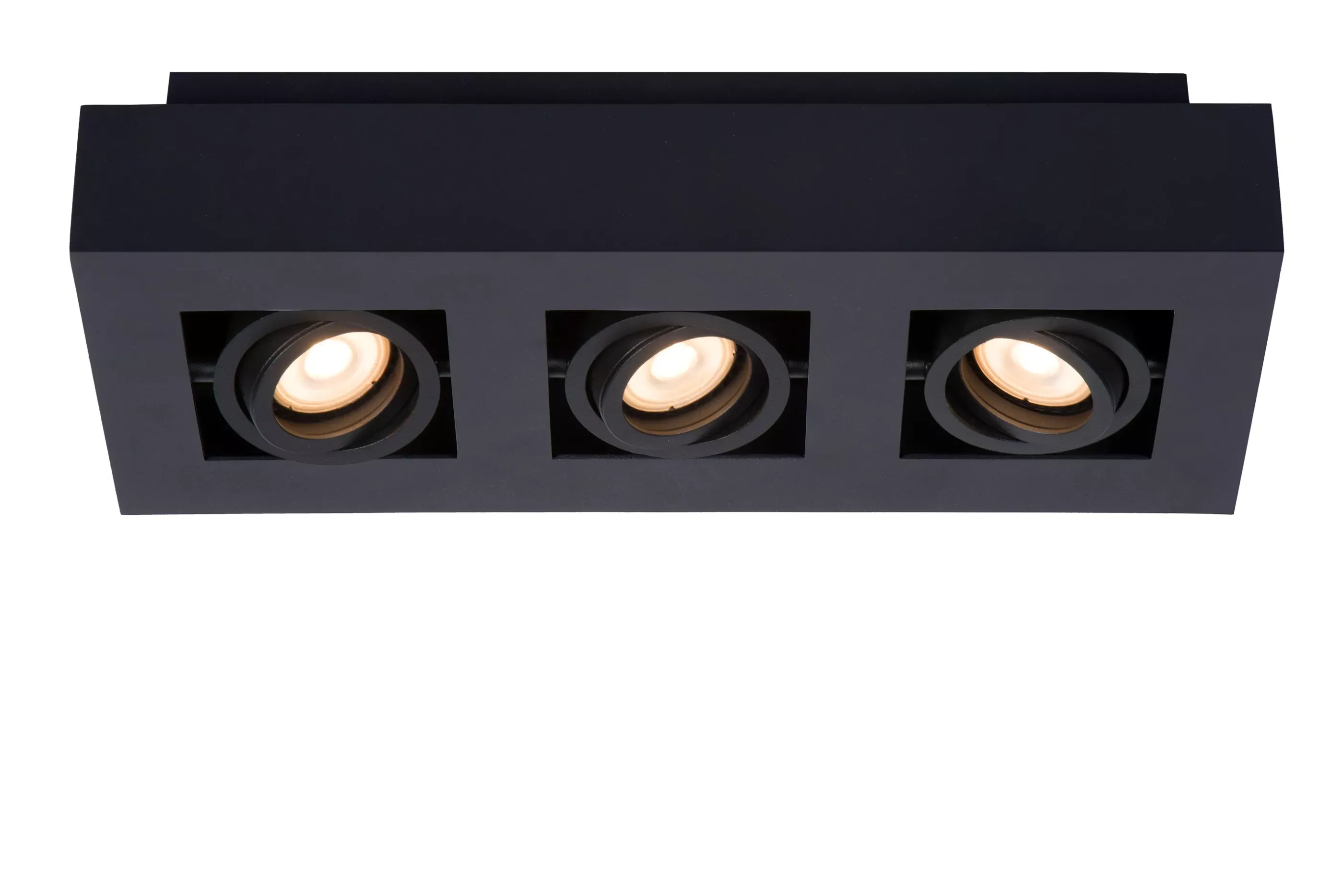 Discount XIRAX - Plafondspot - LED Dim to warm - GU10 - 3x5W 2200K/3000K - Zwart Plafondlampen