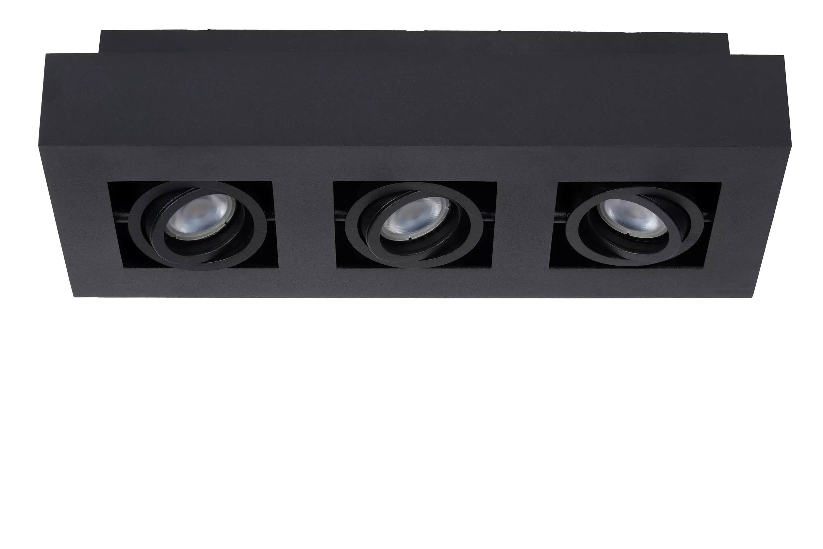 Discount XIRAX - Plafondspot - LED Dim to warm - GU10 - 3x5W 2200K/3000K - Zwart Plafondlampen