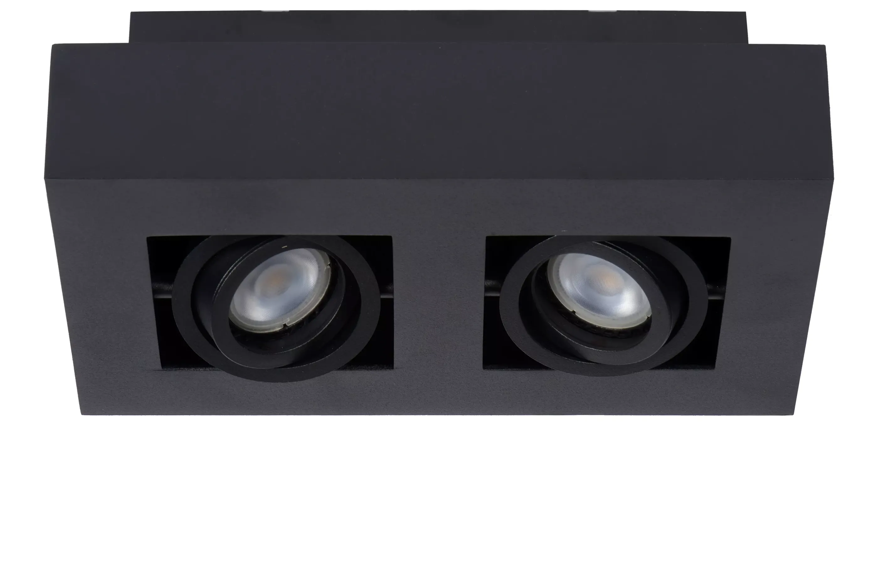 Flash Sale XIRAX - Plafondspot - LED Dim to warm - GU10 - 2x5W 2200K/3000K - Zwart Plafondlampen