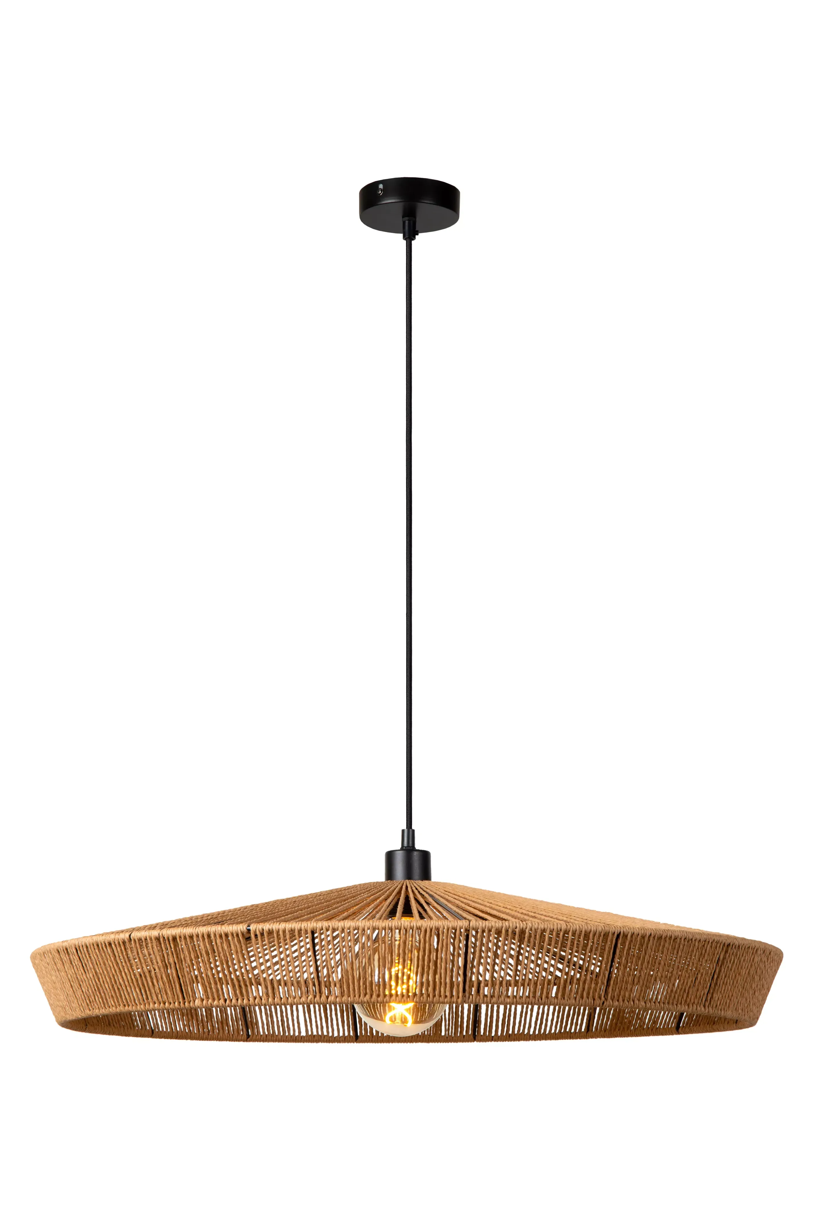 New YUNKAI - Hanglamp - Ø 70 cm - 1xE27 - Naturel Hanglampen