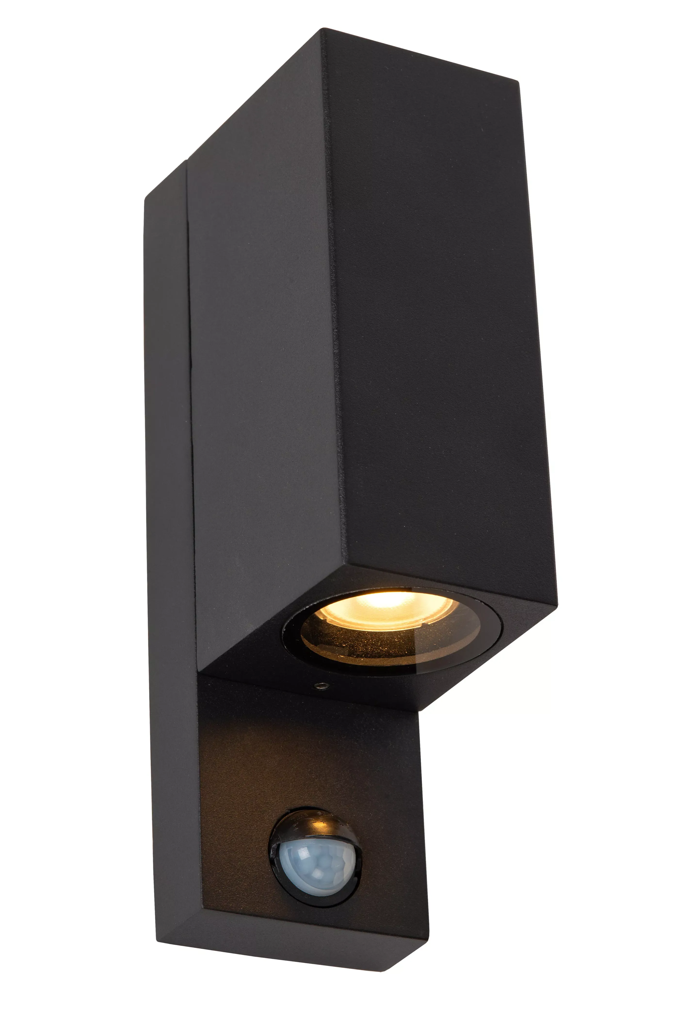 Hot ZARO IR - Wandspot / Wandlamp Binnen/Buiten - 2xGU10 - IP65 - Beweging & dag/nacht sensor (uitschakelbaar) - Zwart Wandverlichting Buiten