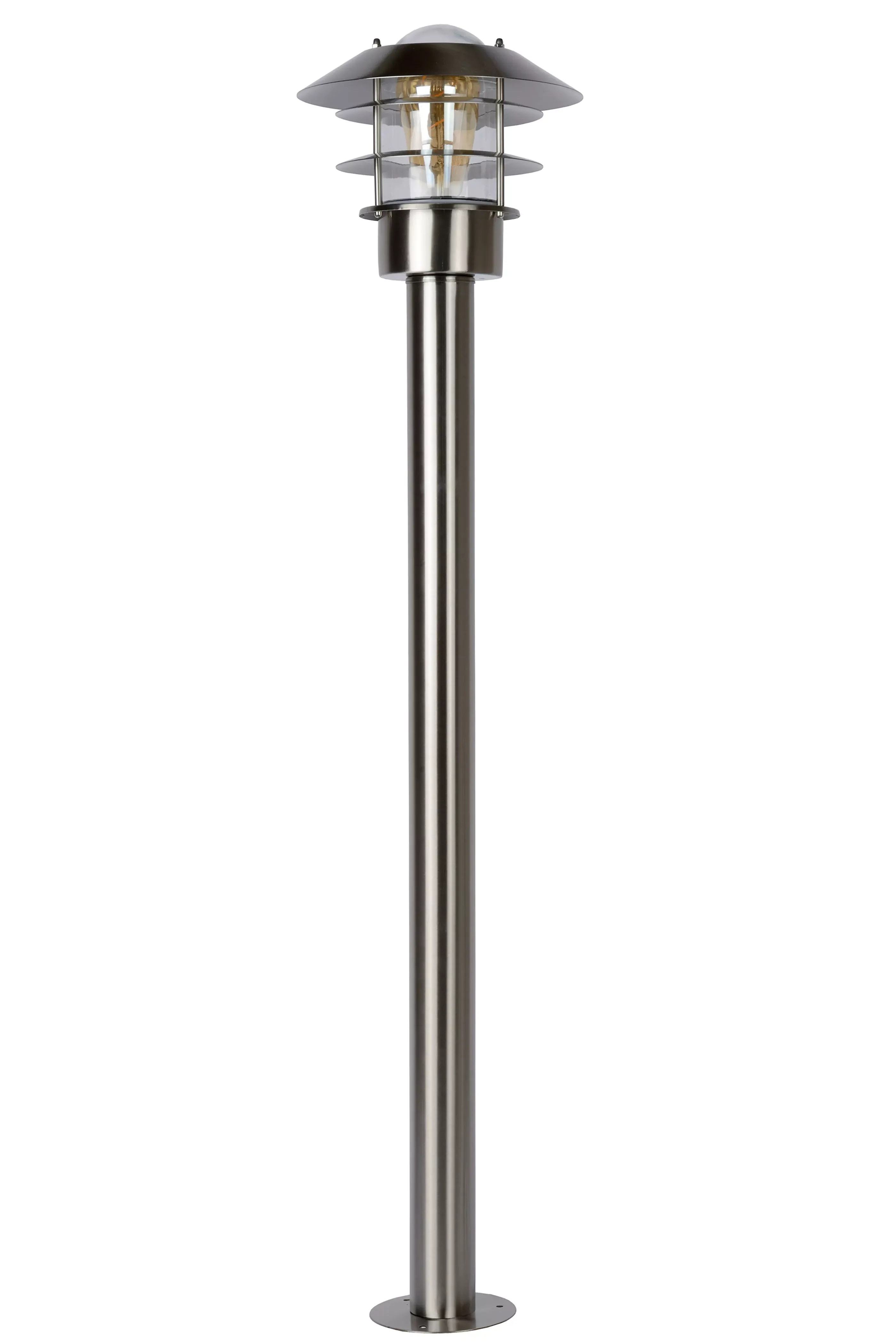 Flash Sale ZICO - Lantaarnpaal - Ø 21,8 cm - 1xE27 - IP44 - Mat chroom Lantaarnpalen
